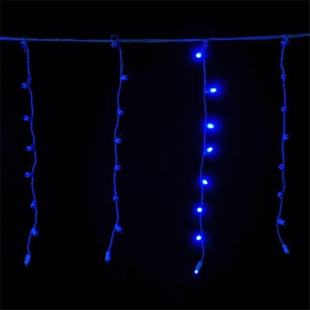 WINTERLAND Winterland S-ICMMBL-IW Standard Icicle 5 mm. Blue LED Light Set On White Wire S-ICMMBL-IW